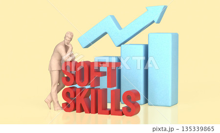 Soft Skills Development Growth for Career and Professional Success 3d render. 135339865