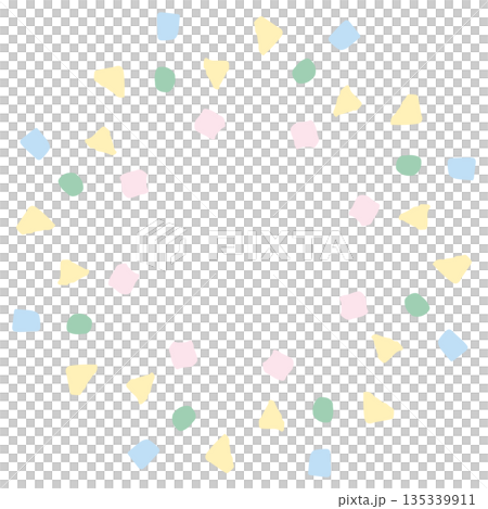 柔和的春日色彩畢業入學系列 | 五彩紙屑插畫 135339911