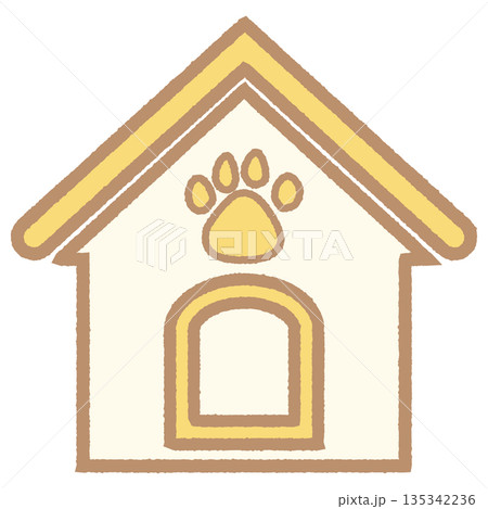 かわいい犬小屋のイラスト カラー 135342236