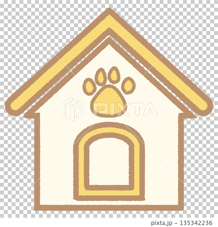 かわいい犬小屋のイラスト カラー 135342236