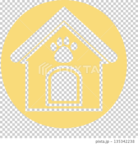 Cute doghouse illustration yellow 135342238