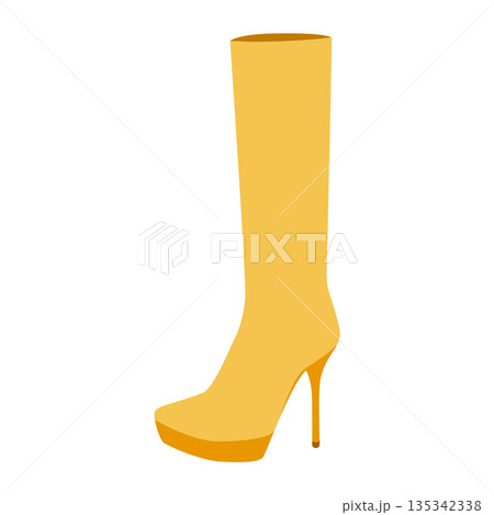Yellow platform stiletto ankle boot women color flat pair. Tall platform with pointed heel autumn capsule chic wear. 135342338
