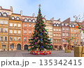 Christmas tree in Old Town Market Square Warsaw Poland 135342415