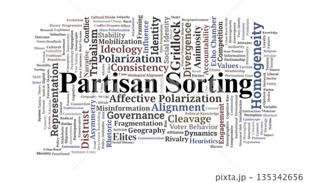 Partisan Sorting Word Cloud. Core Concepts of Political Alignment and Ideological Identity 135342656