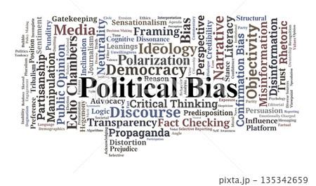 Political Bias Word Cloud. Key Terms in Ideological Leanings and Media Objectivity 135342659