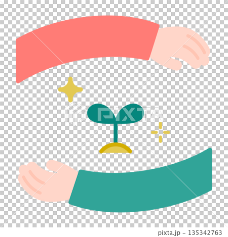 畫面展現了大家齊心協力培育嫩葉的場景。 135342763