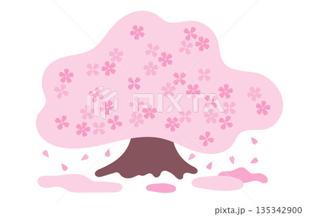 桜の木のイラスト 135342900