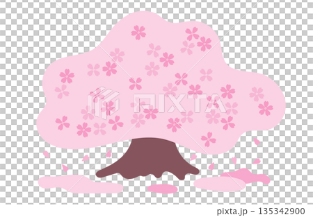 桜の木のイラスト 135342900