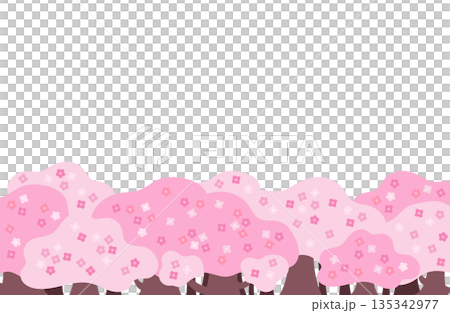 Illustration of cherry blossom trees Illustration of cherry blossom trees 135342977