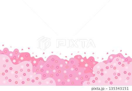 桜並木のイラスト 桜並木のイラスト 135343151