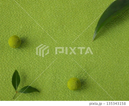 転がる丸ととどまる葉 転がる丸ととどまる葉 135343158