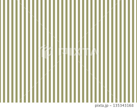 ストライプ縦縞の背景　モスグリーン緑色　シンプル　ベクター 135343168