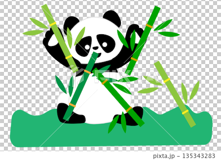 一隻熊貓揮舞著竹子歡呼的可愛插圖。 一隻熊貓揮舞著竹子歡呼的可愛插圖。 135343283