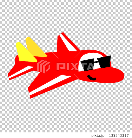 Cool airplane character illustration wearing sunglasses 135343317