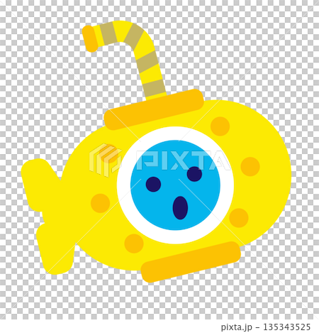 笑顔のかわいい潜水艦のイラスト 笑顔のかわいい潜水艦のイラスト 135343525
