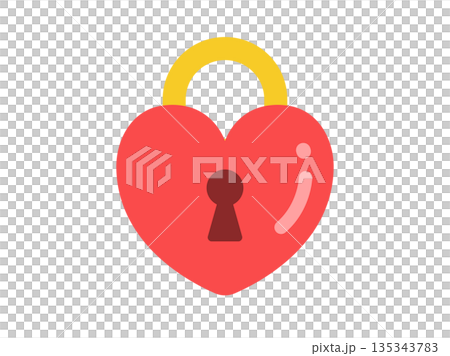 心形掛鎖圖示的插圖 135343783