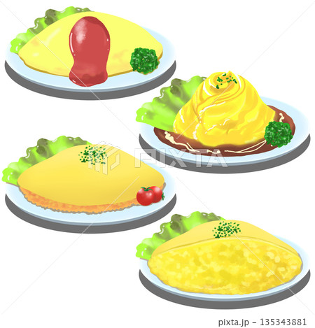 オムライスセット 135343881