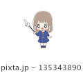指し棒を持つ女子学生 135343890