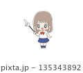 指し棒を持つ女子学生 135343892