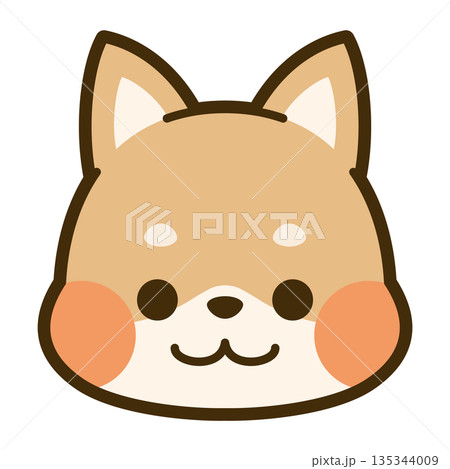 柴犬の顔アイコン 135344009