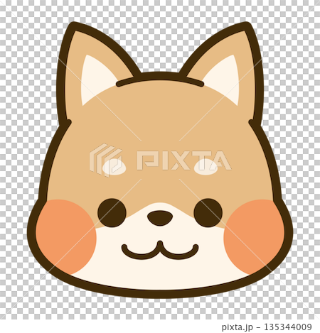 柴犬の顔アイコン 135344009