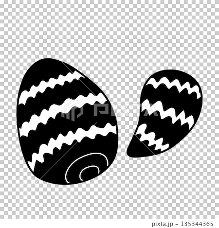 シンプルな里芋のイラスト・白黒 135344365