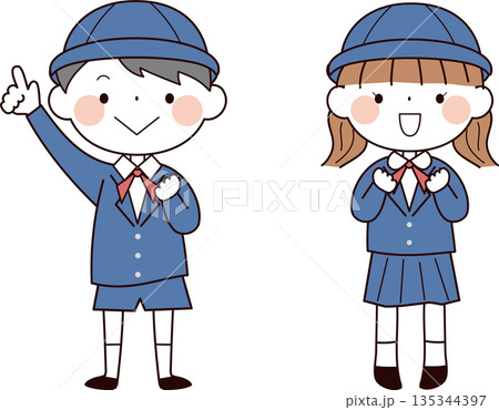 制服を着た子どもたち 制服を着た子どもたち 135344397