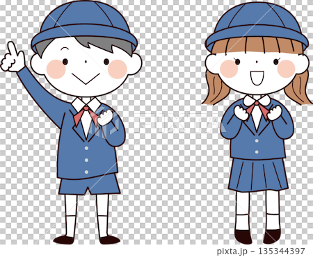 制服を着た子どもたち 制服を着た子どもたち 135344397