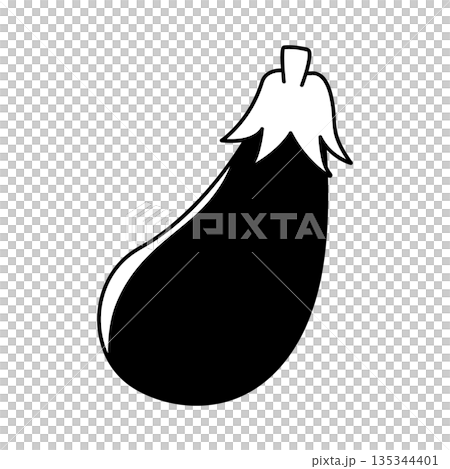 黑白茄子簡筆畫 135344401