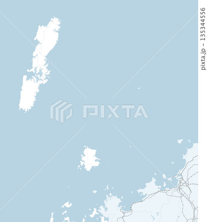 日本の長崎県の対馬と隣接する都道府県を含む、シンプルなロードマップ 135344556