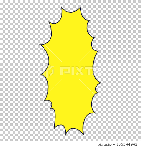 A simple, hand-drawn, vertically jagged speech bubble (yellow) A simple, hand-drawn, vertically jagged speech bubble (yellow) 135344942