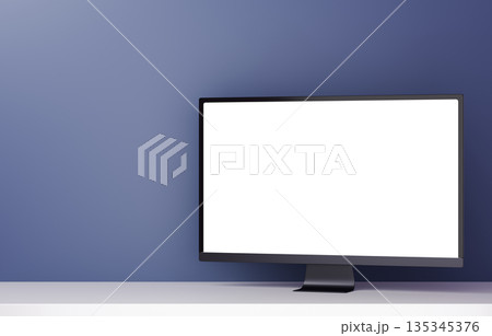 3D素材_モニター_紺 135345376