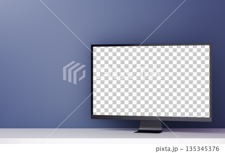 3D素材_モニター_紺 135345376