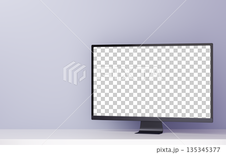 3D素材_モニター_灰色 3D素材_モニター_灰色 135345377