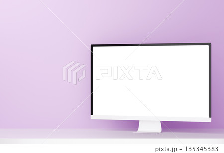 3D素材_モニター_紫 3D素材_モニター_紫 135345383