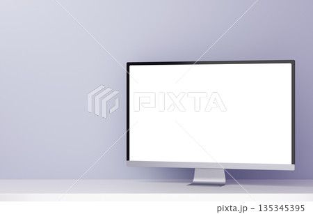 3D素材_モニター_灰色 135345395