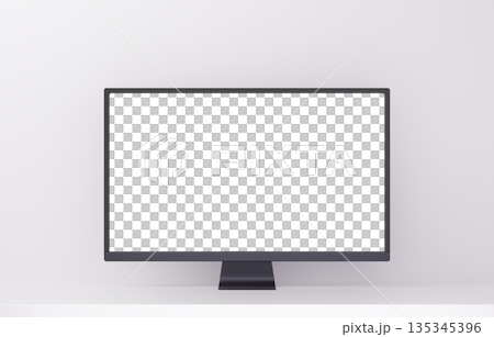 3D素材_モニター_白 135345396