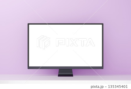 3D素材_モニター_紫 135345401