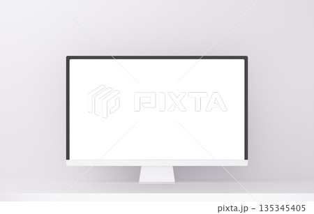 3D素材_モニター_白 3D素材_モニター_白 135345405