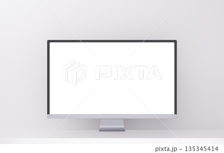 3D素材_モニター_白 3D素材_モニター_白 135345414