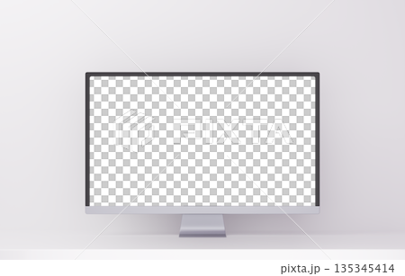 3D素材_モニター_白 3D素材_モニター_白 135345414