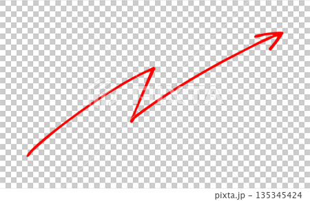 スタイリッシュな手書きの矢印素材 スタイリッシュな手書きの矢印素材 135345424
