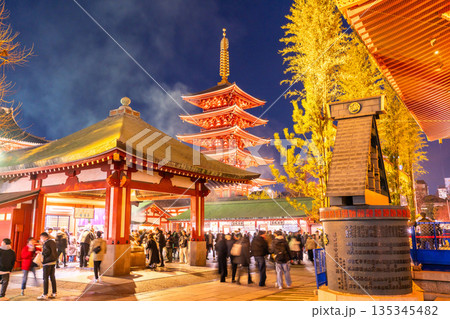 《東京都》正月で賑わう浅草寺 《東京都》正月で賑わう浅草寺 135345482