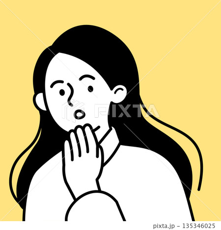 考え悩む若い女性のイラスト|今どきの感情をやわらかく表現した人物素材 考え悩む若い女性のイラスト|今どきの感情をやわらかく表現した人物素材 135346025
