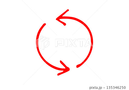 スタイリッシュな手書きの矢印素材 135346250