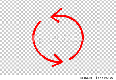 スタイリッシュな手書きの矢印素材 135346250