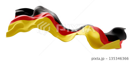 German flag isolated on white background 3D render 135346366