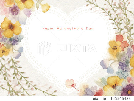 シックな色合いの花のバレンタインカード シックな色合いの花のバレンタインカード 135346488