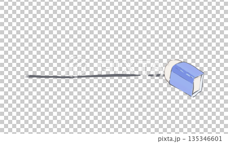 Hand drawn illustration of an eraser in the process of erasing a thought Hand drawn illustration of an eraser in the process of erasing a thought 135346601