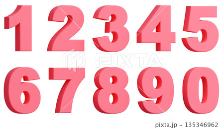 3D背景素材_数字_ピンク 3D背景素材_数字_ピンク 135346962